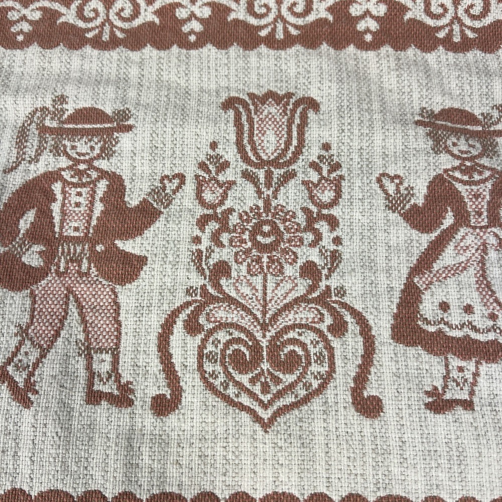 Vintage‎ Set Of 4 Austrian Placemats Pink Fringe Woven Folk Art Cotton/Linen - Picture 4 of 15